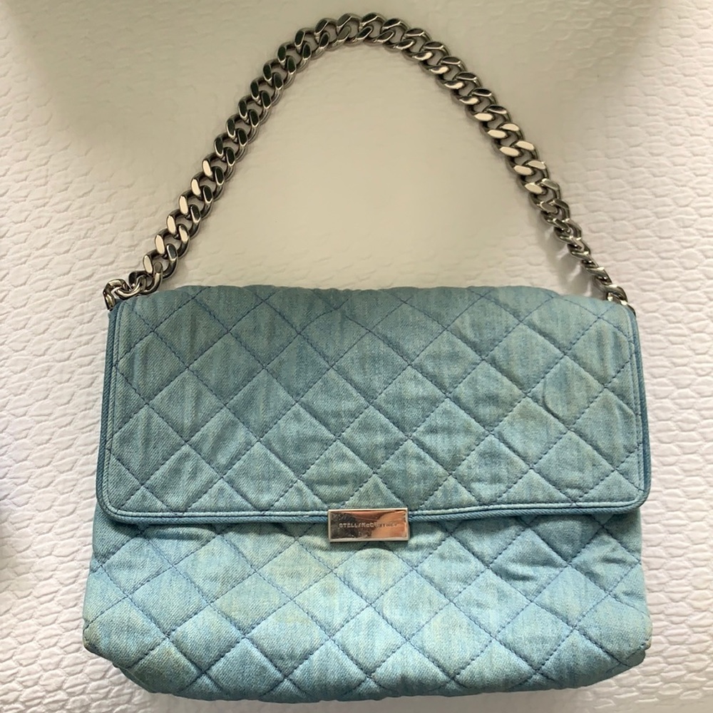 STELLA MCCARTNEY Denim Quilted Beckett Bag